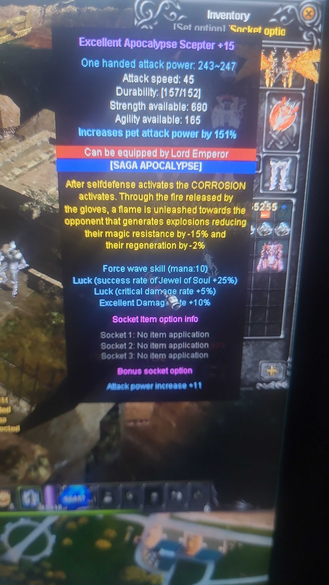 Apocalypse Scepter +15 [Luck, Skill] [EXC 6]