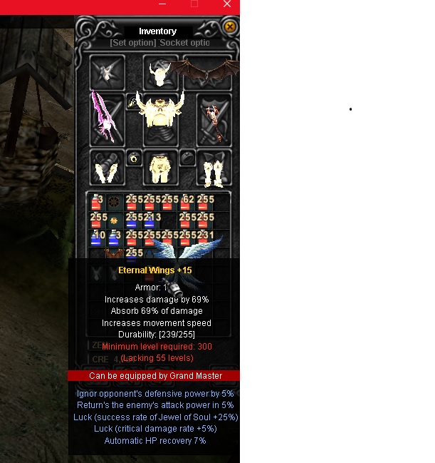 Wing of Eternal +15 [+28opt, Luck]