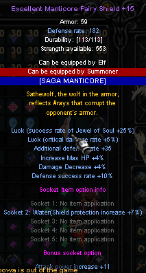 Manticore fairy shield